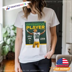NFL Offensive Player Jordan Love Football T shirt 3