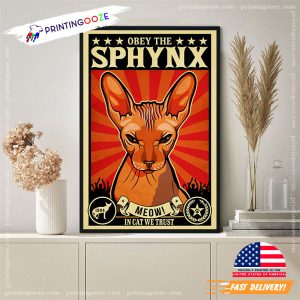 Obey The Sphynx In Cat We Trust Vintage Poster 1