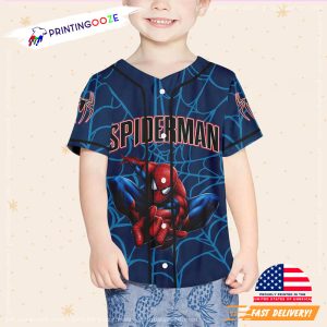 Personalize Disney Spiderman Awesome Blue Baseball Jersey