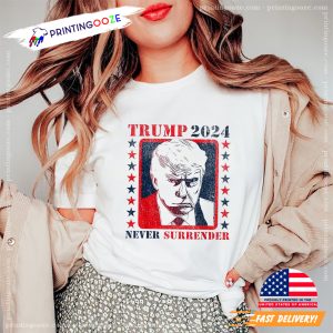 Trump 2024 Never Surrender Mugshot T shirt 2