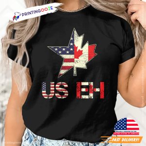 US EH Vintage Canada America Flag T shirt, canada day 2024 Merch 2