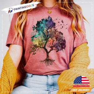 Watercolor Tree Shirt for Nature Lover