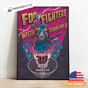 foo fighter music Weezer Tenacious D Concert Retro Poster 1