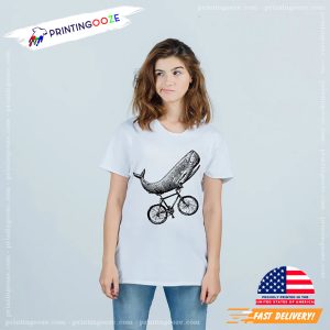 Funny Whale Riding A Bike T shirt