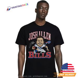 Josh Allen Buffalo Bills NFL Funny Graphic Signature T shirt 1