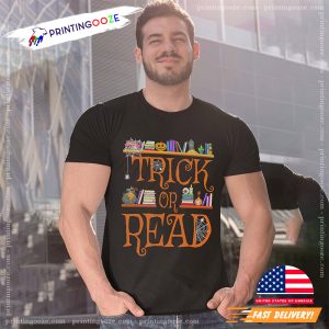 Librarian Trick or Read Library Event Halloween Book Lovers T Shirt 2