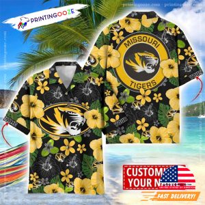 Missouri Tigers Floral Custom Name Hawaiian Shirt