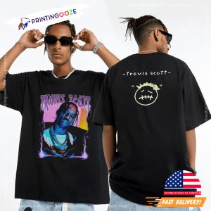 Travis scott Streetweare Hip Hop Style Portrait T shirt
