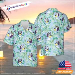 Bluey Tropical Pattern Hawaiian Shirt