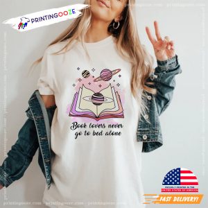 Book Lovers Never Go To Bed Alone Books Galaxy T shirt 2