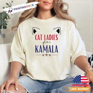 Cat Ladies for Kamala Childless Cat Lady Kamala Harris Cat Meme Shirt 3