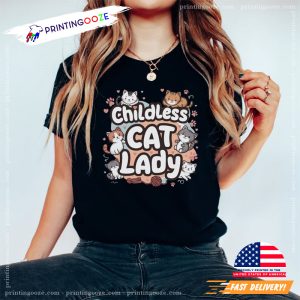 Childless Cat Lady Cute Cat Shirt Gift For Cat Lover 3