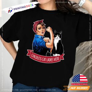 Childless Cat Lady is Voting Kamala Madam President 2024 Tshirt 3