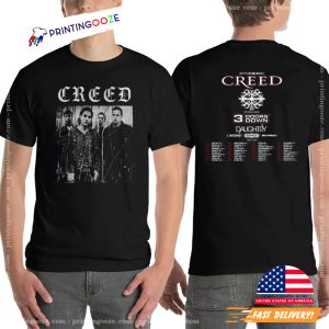 Creed 3 Doors Down Daughtry Tour 2024 2 Sided T shirt