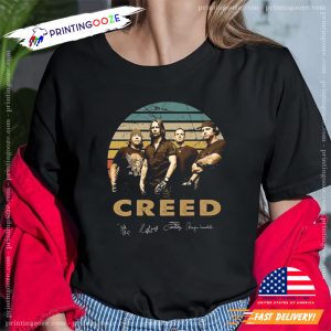 Creed Boy Band Vintage 90s Style Signatures T shirt 1