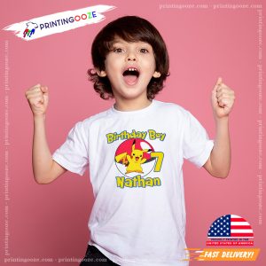 Customized Name And Age Pokemon Birthday Kid T shirt