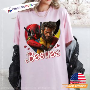 Cute Deadpool and Wolverine Besties Forever Superhero Best Friends Deadpool 3 Movie Shirt 1