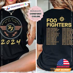 Foo Fighters US Tour 2024 Rock Band Concert Comfort color 2 Sided Shirt 2