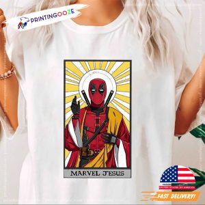 Funny Deadpool Jesus Tarot Card Deadpool Wolverine Shirt 2