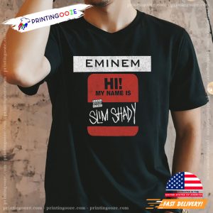 Hi My Name Is Slim Shady Sticker T shirt 1