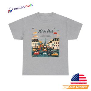 Humorous Olympic Games Paris 2024 Athletes in Quest for Parking Spaces T shirt 1