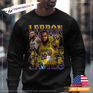 Lakers LeBron James 90s Bootleg Style T shirt 1