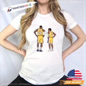 LeBron And Bronny James Lakers Basketball T shirt