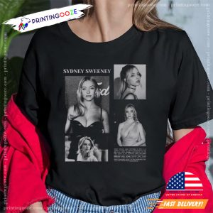 Limited Sydney Sweeney Beautiful America Actress T shirt 3