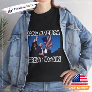 Make America Great Again Trump Shot Photo T shirt