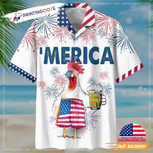 Merican Chicken Beer Hawaiian Shirt