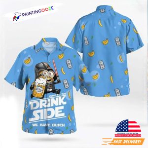 Minion Darth Vader Busch Light Beer Funny Hawaiian Shirt