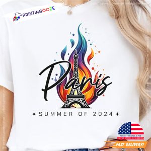 Olympics Paris Summer Of 2024 On Laurel Wreath Flame Shirt 1