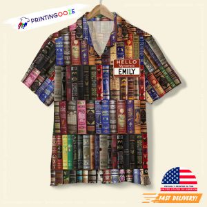 Personalized Book Spine Pattern Hawaiian Shirt