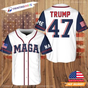 Personalized MAGA Trump Support Baseball Jersey 2