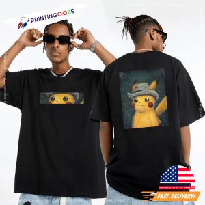 Pikachu Van Gogh pokemon tee shirts, pikachu merch