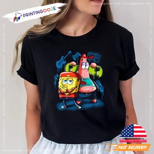 Punk Rock Spongebob With Patrick Star T Shirt 1