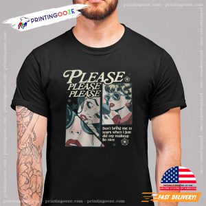 Sabrina Carpenter Please Please Please Lyrics Animation T shirt