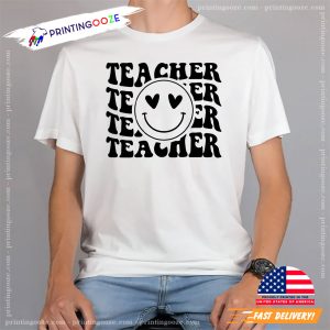 Teacher Happy Face educator shirts