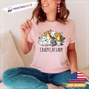 world cat day Crazy Cat Lady T shirt 2