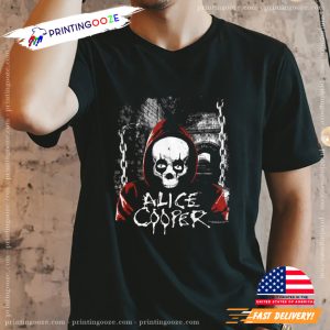 Alice Cooper Hooded Skull Creepy Rock band Shirt 2