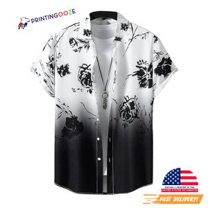 Black And White hawaiian beach shirts