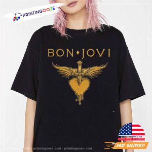 Bon Jovi Rock Band Logo Vintage 90s T shirt 1