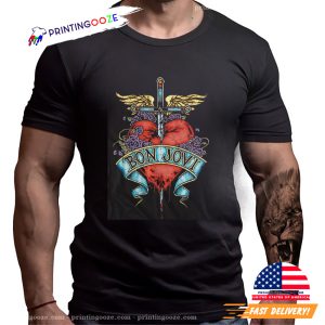 Bon Jovi Sword And Heart Graphic Tee 1