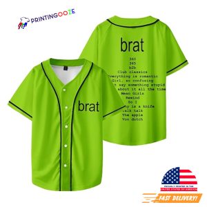 Charli XCX Brat Tour 2024 Baseball Jersey 1