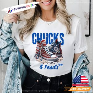 Chucks And Pearls Kamala Harris 2024 Election T Shirt 3