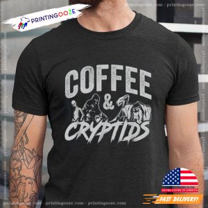 Coffee and Cryptids Mystery Creatures T Shirt 1