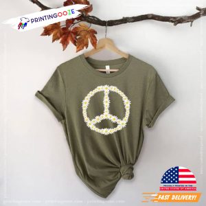 Daisy Peace Sign international peace symbols Unisex T shirt 1