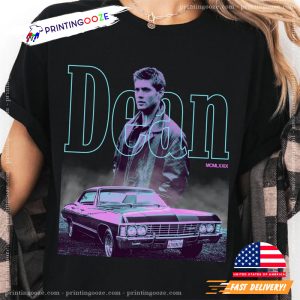 Dean Winchester Supernatural Neon Retro Shirt 1