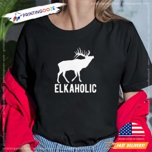 Elkaholic Funny Deer Hunting Season Graphic Tee