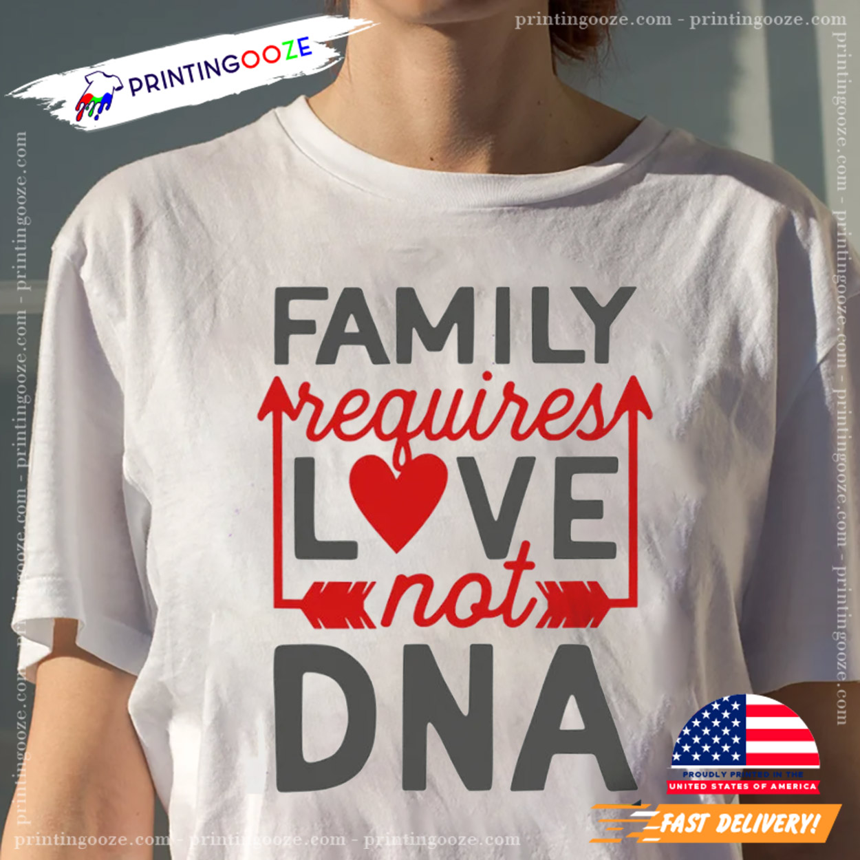 Family Requires Love Not DNA Stepfamily Day Shirt